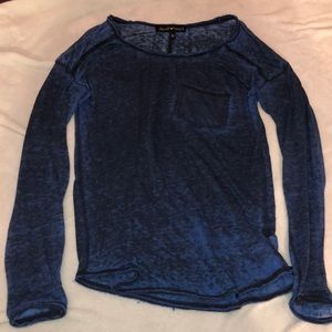 Small blue acid washed long sleeve shirt